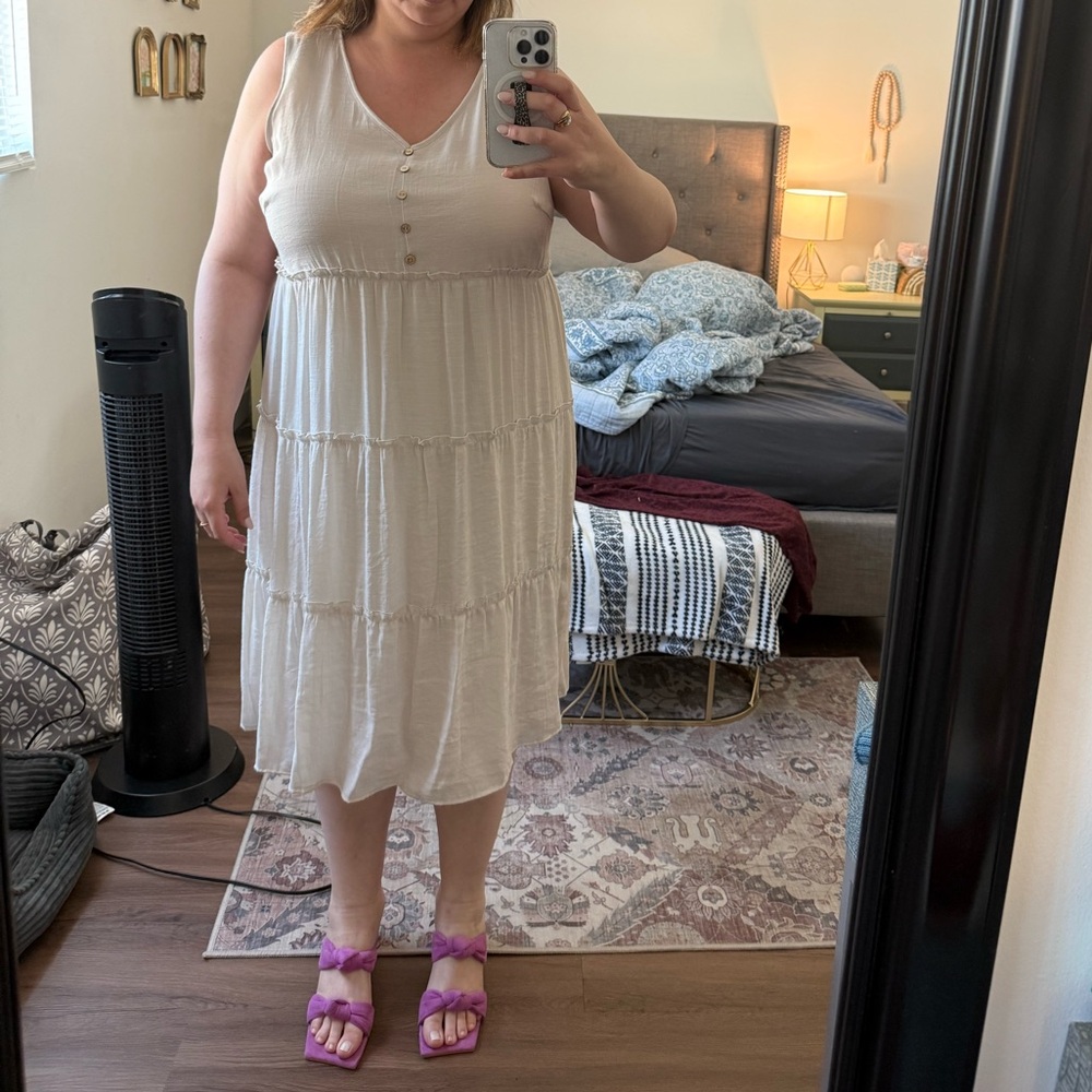 Sleeveless Cream Dress